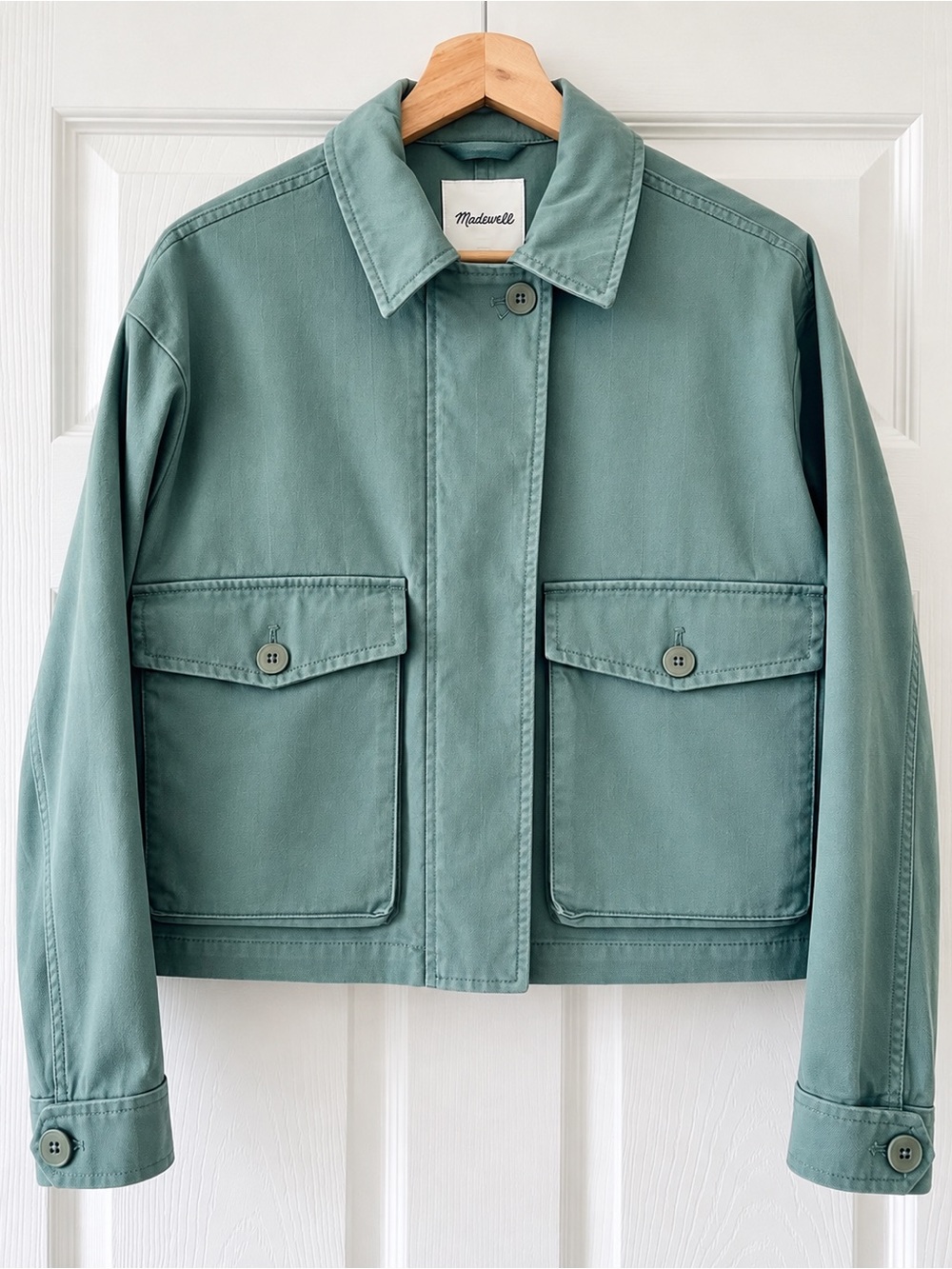 Madewell Sage Blue Cotton Utility Jacket